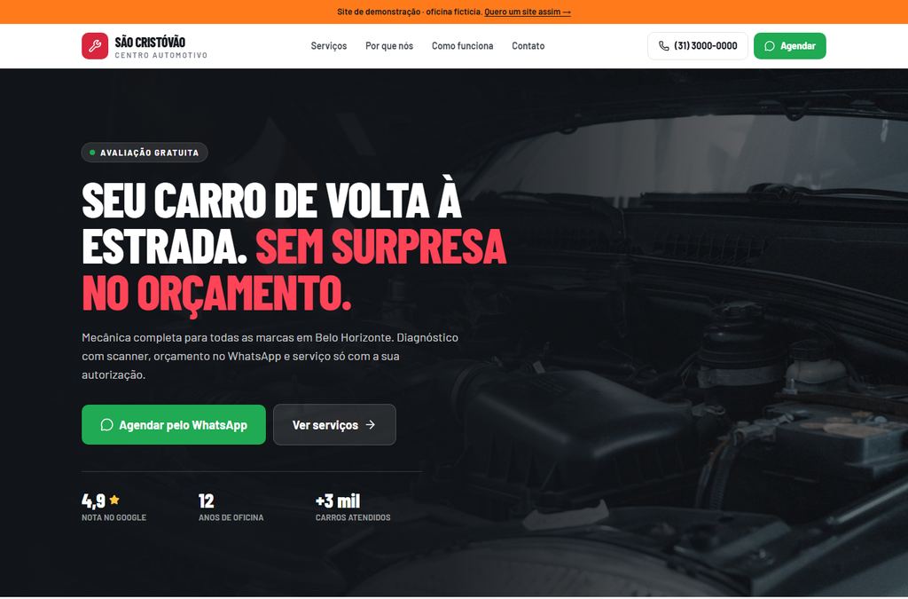 Site de exemplo da Oficina São Cristóvão